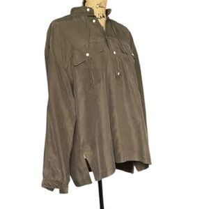 Polo Ralph Lauren Silk Olive green Long Sleeve Top. BLUE LABEL